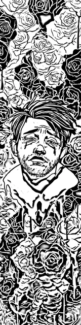 Free colorable bookmarks of a very sad man